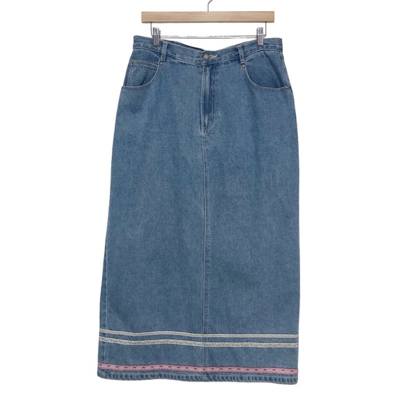 Vintage Dresses & Skirts - Bill Blass Vintage Denim Maxi Skirt